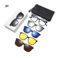 thumbnail image 4 of Transemion 5piece Magnetic Clip On Glasses Stable Fixation Dual-purpose For Eyeglasses And Smooth Line PC Frame Type 1 1Set, 4 of 6