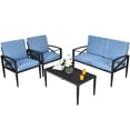 thumbnail image 1 of Giantex Ensemble de Conversation de Patio 4 Pcs Ensemble de Canapé d'Extérieur en Aluminium avec Coussins Rembourrés Ensemble de Meubles de Patio avec Table à Café, 1 of 8
