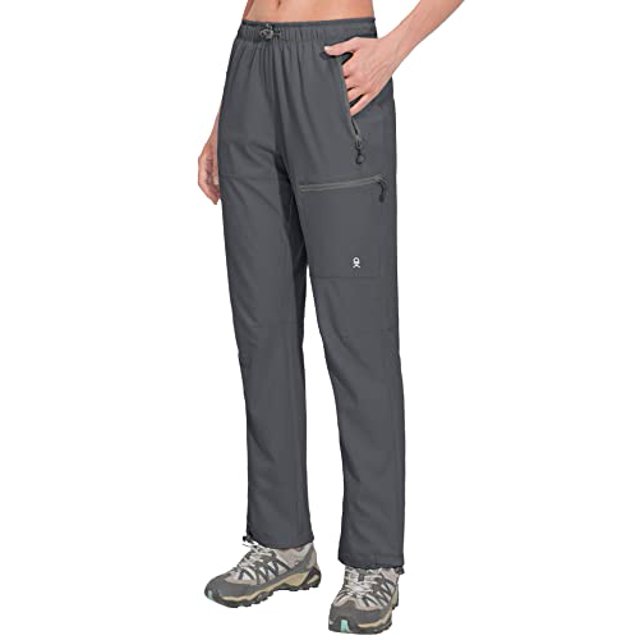 Little Donkey Andy Pantalon Cargo Léger à Séchage Rapide pour Femmes Randonnée UPF 50+ Extensible Voyage Décontracté Gris L