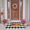 thumbnail image 4 of Bilqis Fall Outdoor Orange and White Plaid Rug, Cotton Hand-Woven Checked Rug Layered Doormats for Front Door Porch Farmhouse Entryway Patio, 4 of 8