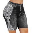 thumbnail image 1 of Jsaierl Womens Fake Jean Shorts Plus Size Summer Distressed Denim Shorts Pants Ripped Pull On Bermuda Jean Shorts 2024, 1 of 6