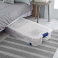 thumbnail image 3 of Sterilite 62 Liter Wheeled Latch Box, Small Clear Plastic Storage Bin with Lid, Blue Latch, 3 of 9