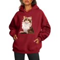 thumbnail image 1 of WEAIXIMIUNG Graphic Sweatshirts for Women Ms Popular Logo To The Letters Sleeve Hooded, 1 of 5