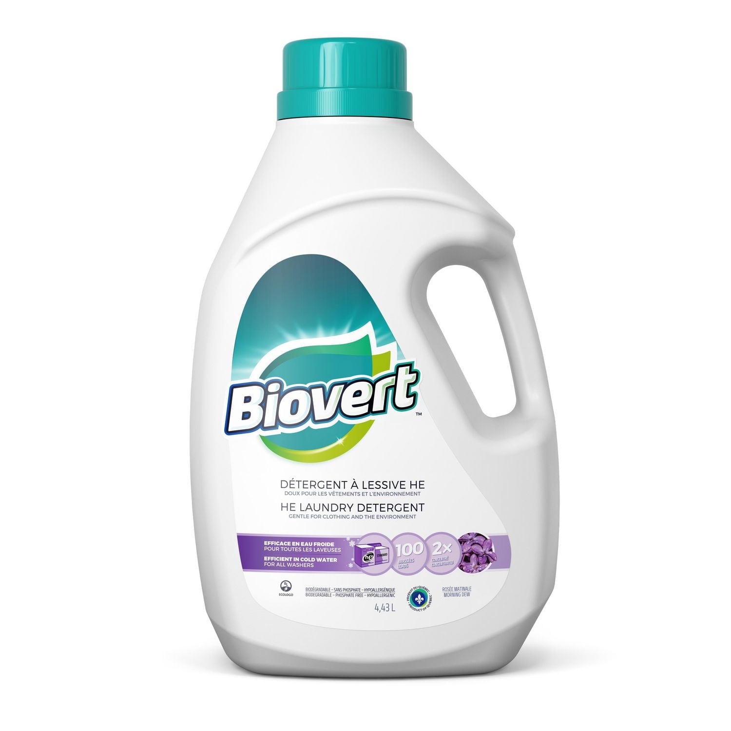 BIOVERT Morning Dew HE Laundry Detergent Ecologo Certified, 4.43 Litres, 100 Wash Loads