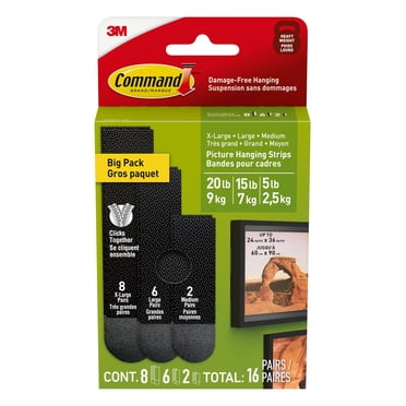 Command Picture Hanging Strips, 17218BLK-16EF