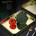 thumbnail image 4 of kurtrusly Stainless Steel Baking Tray Bakeware Pan Serving Plate Rectangle Cake Pastry Cookies Restaurant Metal Dinnerware 23*17cm, 4 of 9