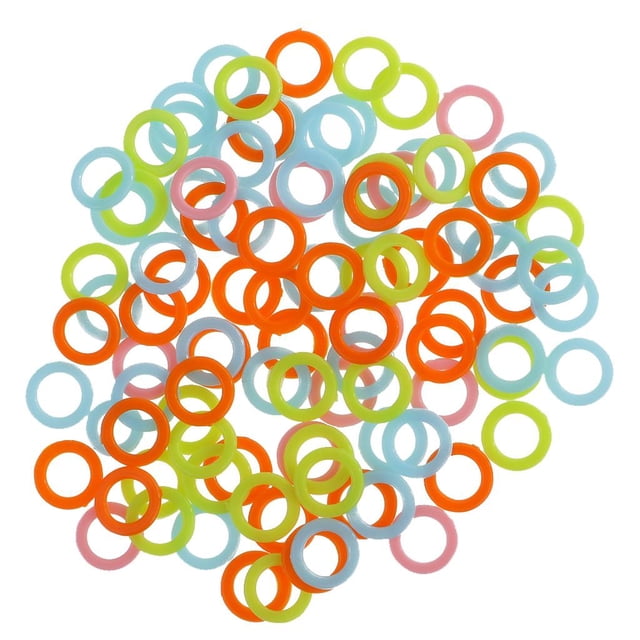 jifeng 100pcs Plastic DIY Crochet Circle Hook Tool for Handbag Car Seat 1.2cm
