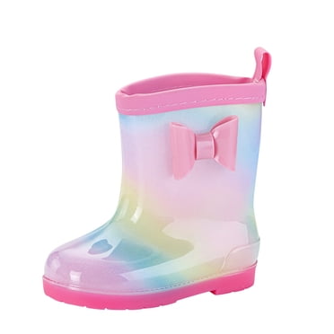 YOUSNH Chaussures Fille Bottes de Pluie Dessin Animé Bottes de Pluie Enfants Bottes de Pluie Garçons et Filles Chaussures en Caoutchouc Imperméables Bottes de Pluie Tout-Petits H 3,5-4 Ans