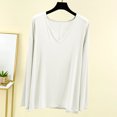 thumbnail image 2 of MeetoTime V Neck Long Sleeve Shirts for Women Comfortable Loose Tops Solid Color Lounge Tops Pullover, 2 of 6