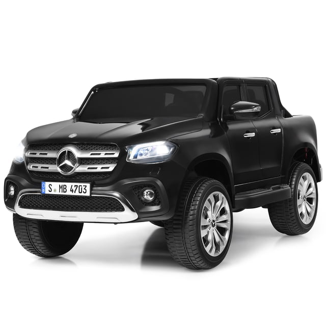 Costway Licensed Mercedes Benz x Class 12V 2-Seater Kids Ride On Car w/ Trunk Black