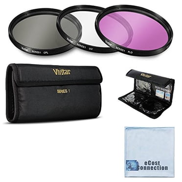 Vivitar Ensemble de 3 Filtres UV / CPL / FLD 52 mm pour Appareils Photo Nikon + Chiffon en Microfibre eCostConnection