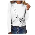 thumbnail image 1 of T-shirt Décontracté Imprimé à Manches Longues et Col Rond pour Femmes, 1 of 5