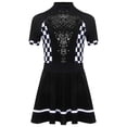 thumbnail image 3 of iiniim Kids Girls Racer Racing Driver Costumes Halloween Cosplay Party Dress Up Shiny Sequins Dance Dress Black 14, 3 of 5