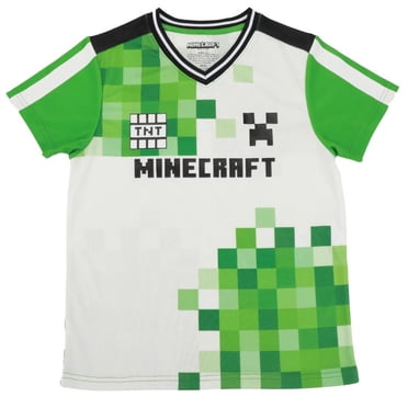Minecraft Maillot de Soccer pour Enfants Vert et Blanc 09