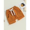 thumbnail image 4 of Gupgi 3 Pack Toddler Boy Shorts Set, Solid Loose Drawstring Shorts Kids Sports Short Pants, 4 of 8