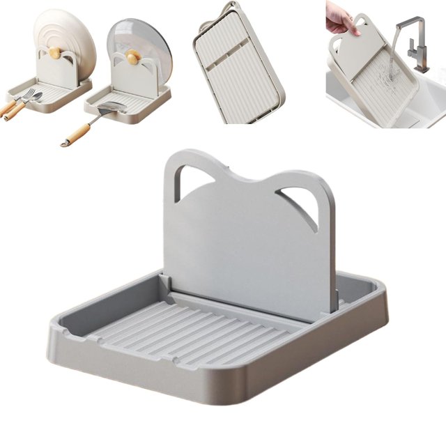 SuChun Spoon And Lid Rest Spoon Rest With Lid Holder: Foldable Silicone Spoon Holder High Temperature Spoon Organizer Spatula Holder For Kitchen Counters & Stove Tops Gray