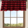 thumbnail image 1 of Blackout Curtains, Ink White Red Lattice Window Valance Cottage Layout Curtain Decoration Curtain Rod Pocket Valance for Kitchen/Living Room 15 X 55 In, 1 of 6