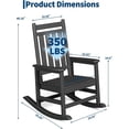 thumbnail image 3 of Patio Furniture HDPE Rocking Chair Outdoor Poly High Back Porch Rocker Chairs for Adults All Weather Resistant Furniture for Patio Front Porch Black, 3 of 8