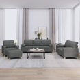 thumbnail image 1 of vidaXL 4 Piece Sofa Set with Pillows Dark Grey Fabric, 1 of 5