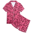 thumbnail image 2 of Hiiyo Little Girls Pajamas Dinosaur Print Button-Down Sleepwear Set, 2-Piece, Sizes 2-13T, 2 of 4