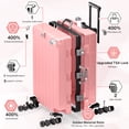 thumbnail image 2 of Valise Enregistrée Cadre en Aluminium avec Roues PC ABS Coque Rigide Sans Fermeture Éclair avec Serrure TSA 28 Pouces Rose, 2 of 12