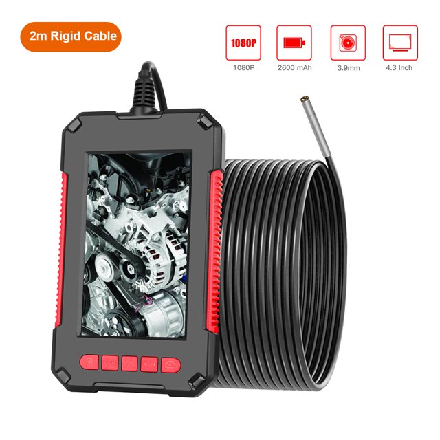 Amdohai P40 Endoscope Industriel Portable Caméra d'Inspection IP67 Étanche Objectif 3.9mm Intégré 6 Pcs LEDs Réglables avec Écran Haute Définition 1080P 4.3 Pouces