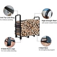 thumbnail image 3 of Firewood Rack Outdoor ft Heavy Duty Logs Holder for Indoor Fireplace Metal Wood Pile Storage Stacker Organizer Matte, 3 of 7