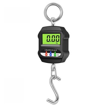 Balance Suspendue Numérique Portable 300 kg avec Rétroéclairage LCD, 3 Unités (kg/lb/N), Construction Robuste en Plastique et Acier Inoxydable pour l'Agriculture, la Pêche, la Chasse, les Bagages, l'Atelier - Modèle OCS-L2, Noir