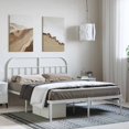 thumbnail image 1 of vidaXL Metal Bed Frame with Headboard White 135x190 cm Double, 1 of 5