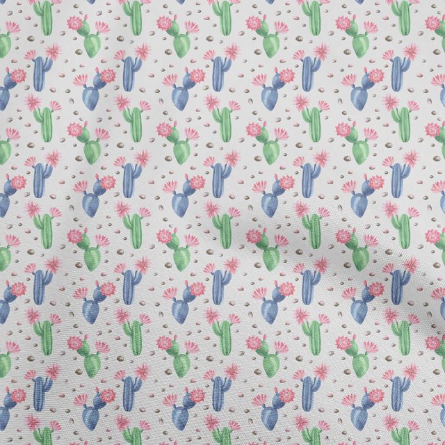 oneOone Cotton Flex Light Pink Fabric Cactus Sewing Craft Projects Fabric Prints By Yard 40 Inch Wide