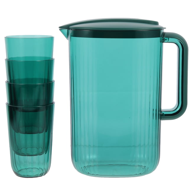 Miangastore Pichet d'Eau Froide Vert pour Rangement en Plastique PP Portable avec Poignée et Grande Capacité 1 Ensemble