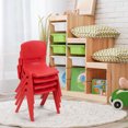 thumbnail image 3 of Gymax Lot de 4 Chaises Empilables en Plastique pour Enfants Intérieur/extérieur Jardin d'Enfants Rouge, 3 of 10