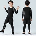 thumbnail image 4 of PMVFHDE Chandail de Compression pour Garçons Jeunesse Athlétique à Manches Longues Maillot de Soccer sous-Vêtement de Soccer Couche de Base Haut Ensemble de 3 Pcs, Vert, 10-11 Ans, 4 of 5