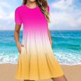 thumbnail image 1 of Amzcrzy Robes pour Femmes Robes Décontractées pour Femmes Robes d'Été Décontractées à Manches Courtes Robe T-Shirt à Étages Mini Robes avec Poches Robes Décontractées pour Femmes, 1 of 5