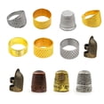 thumbnail image 4 of Knitting Rings Finger Protection Thimble DIY Household Handheld Metal Copper Handworking Crochet Tools for Home Yarn Crafts Thicken Silver Ring, 4 of 6