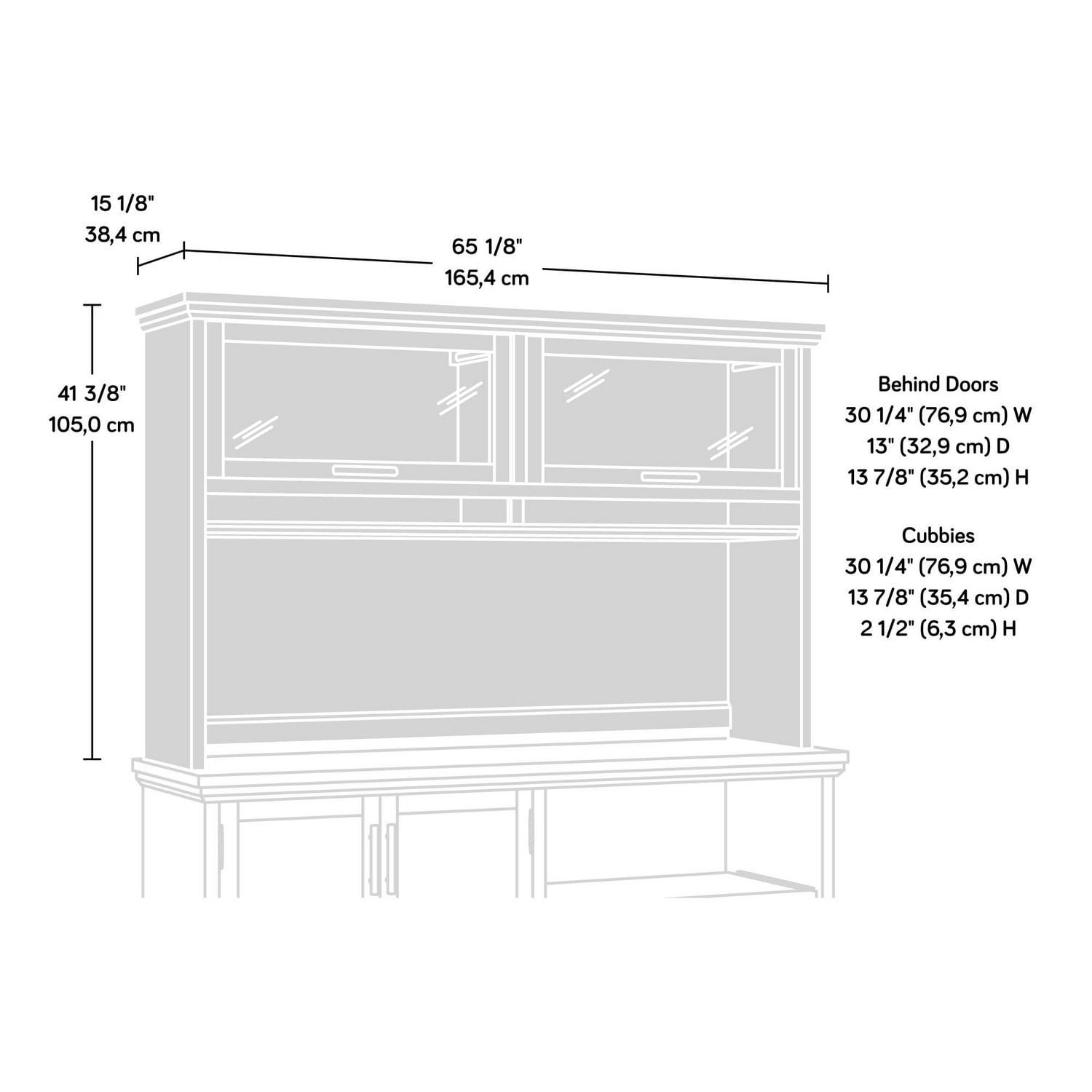 Sauder La Collection Aspen Post Surmeuble en Finition Pebble Pine