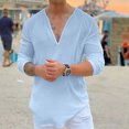 thumbnail image 2 of Birdeem Chemise Décontractée pour Hommes, Col en V, Manches Longues, Respirante, 2 of 6