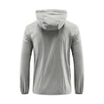 thumbnail image 3 of TIMIFIS Mens Jacket Waterproof with Hooded Hiking Coat Lightweight Windbreaker Zip Jacket Sun Protection Work Coat Windbreaker for Hiking Travel-GrayFall, 3 of 3