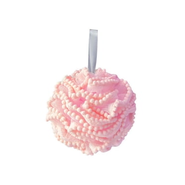 yulier Bath Sponge Bath Shower Loofah Sponge Pouf Body Scrubber Exfoliator Body Wash Sponge Mesh Pouf for Women and Men, Shower Balls Bath Scrunchies for Skin Cleansing, Pink