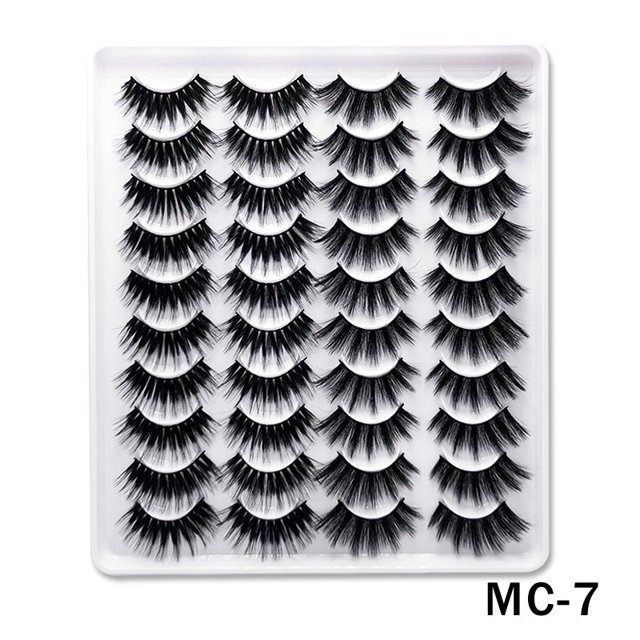 False Eyelashes Faux Mink Lashes 20 Pairs Long Dramatic Fluffy Volume Natural Fake Eyelashes Value Pack MC-7