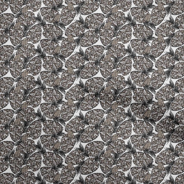 oneOone Georgette Viscose Brown Fabric Tropical Texuredd Leaf Sewing Craft Projects Fabric Prints by Yard 42 Inch Wide