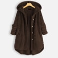 thumbnail image 2 of Kcodviy Pocket Coat Irregular Long Raffle Jacket Hooded Button Fleece Sleeve Lightweight Jacket Women Plus Size Women Women's Plus Size Lightweight Fleece Jacket Coat, 2 of 4