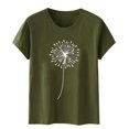 thumbnail image 4 of Liquidation d'Économies d'Été Iumwxz Tunique Coupe Classique T-Shirt d'Été Décontracté Hauts pour Femmes T-Shirt Graphique Floral Hauts T-Shirt à Manches Courtes Col Rond Hauts pour Dames Offres Hebdomadaires Date, 4 of 4
