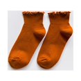 thumbnail image 2 of GDREDA Thermal Socks Women Edge Vertical Striped Boat Socks Fresh Socks Orange,One Size, 2 of 3