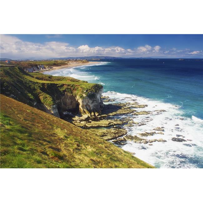 Posterazzi DPI1807333 White Rocks Portrush Co Antrim Ireland - Limestone Cliffs & The Atlantic Poster Print by The Irish Image Collection, 18 x 12