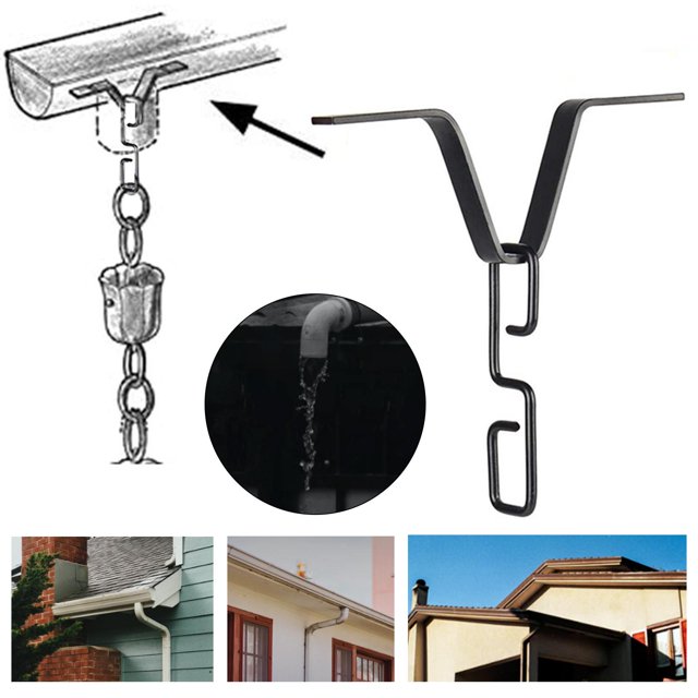 Adaptateur de Crochet de Chaîne de Pluie pour Installation de Downspout