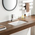 thumbnail image 3 of DeerValley DV-1U101 Modern Undermount Bathroom Sink Rectangular, Vessel Sink Rectrangle Undermount Bathroom Sink White Porcelain Ceramic Lavatory Vanity Vessel Sink with Overflow, 3 of 10