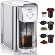 SIFENE Single Serve Coffee Maker, 3-in-1 Brewer for K-Cup Pods, Ground Coffee & Tea, 50oz Removable Water Reservoir, Fast Brew Coffee Machine, White