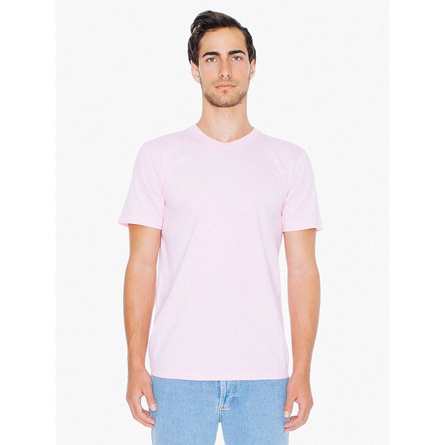 American Apparel Fine Jersey Tee, 3XL, Light Pink