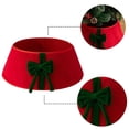 thumbnail image 4 of Christmas Tree Collar 23.6 in Velvet White with Red Bow for Holiday Tree Base Covering and Wire Concealment, 4 of 6